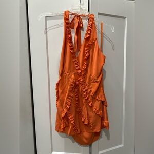 BCBG Silk Orange Halter Top